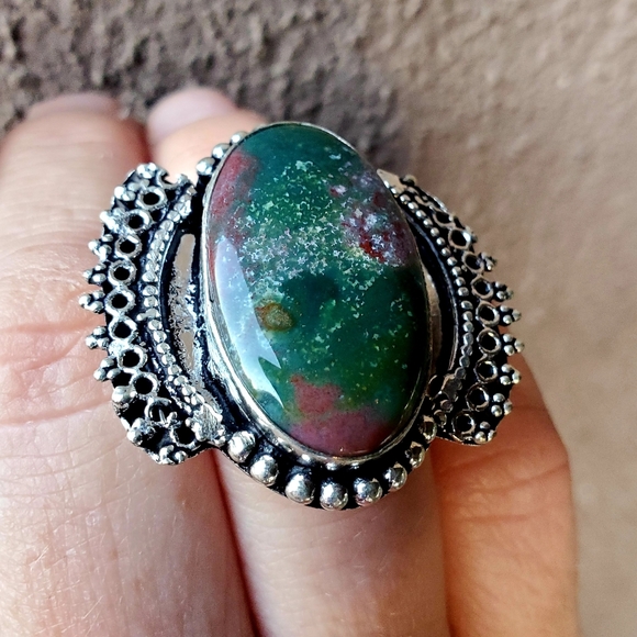 ***SALE*** New Bloodstone 925 Silver Ring. - Picture 5 of 11